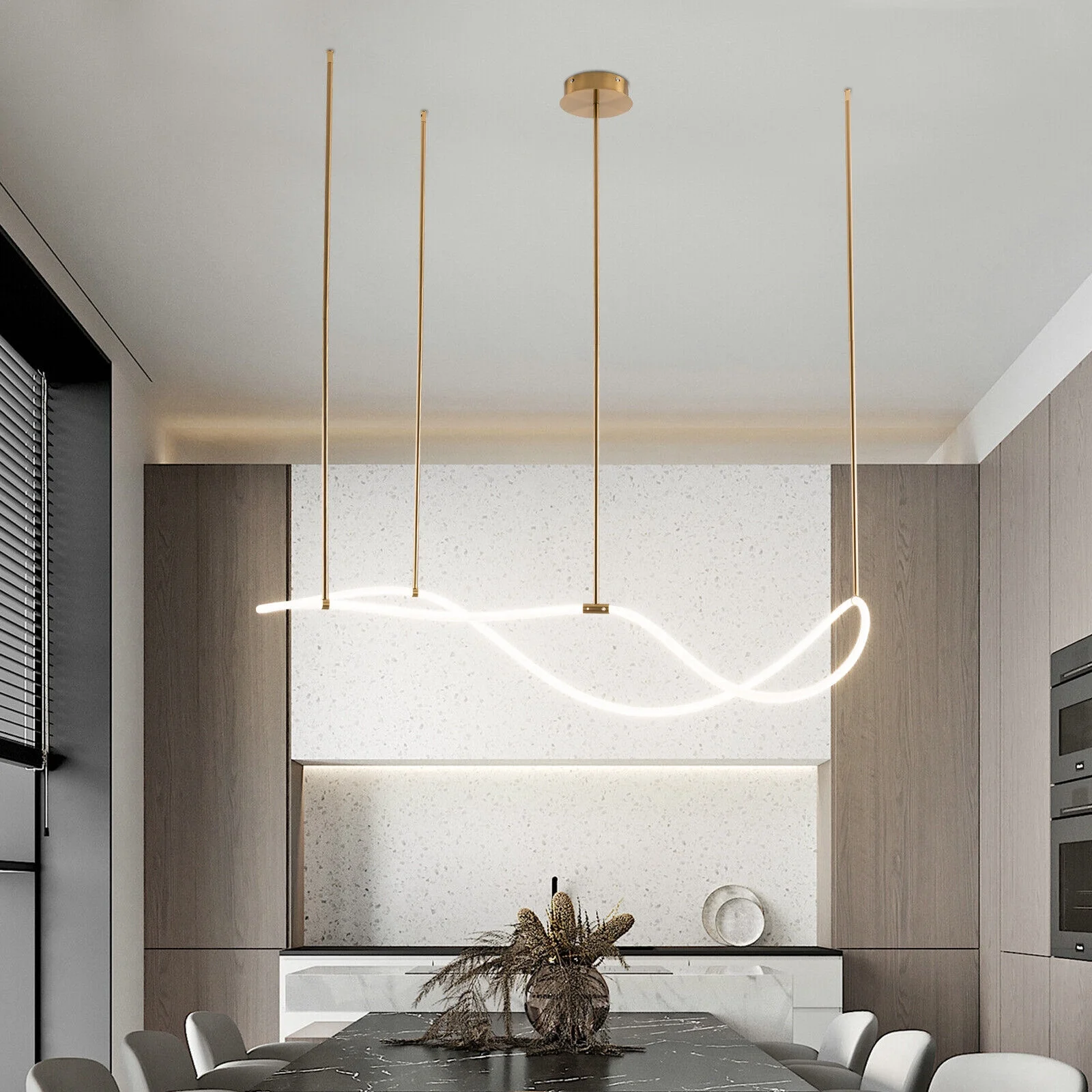 4500K 60W Modern Chandelier Hanging Lamp Kitchen Island Lighting Fixture Dining Room Light