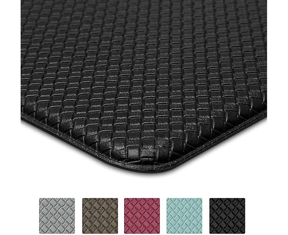 DEXI Kitchen Rug Anti Fatigue,Non Skid Cushioned Comfort Standing Kitchen Mat Waterproof and Oil Proof Floor Runner Mat, Easy to Clean, 18x59, Black