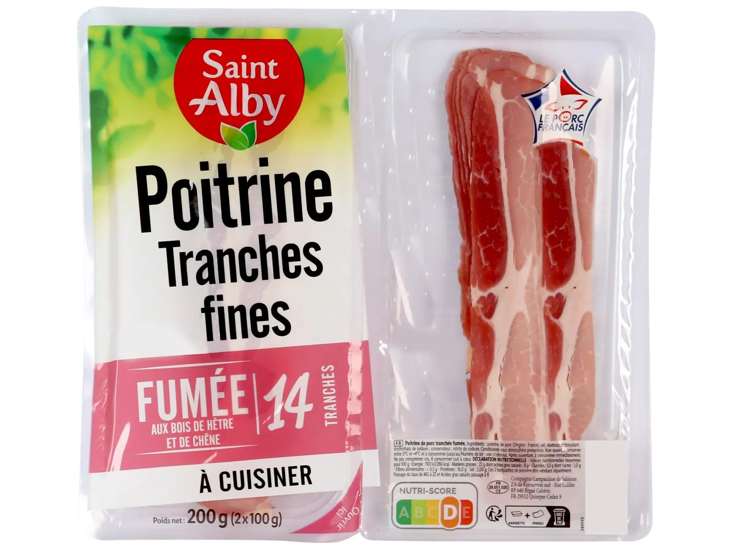 SAINT ALBY Poitrine fume en tranche