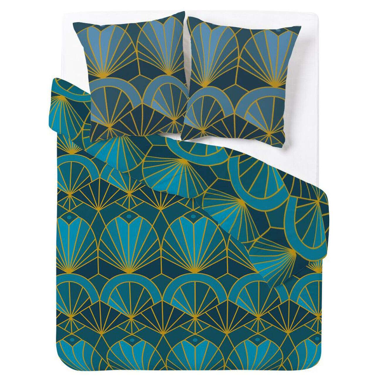 Parure 2 personnes 100% coton finition bouton 240x220cm