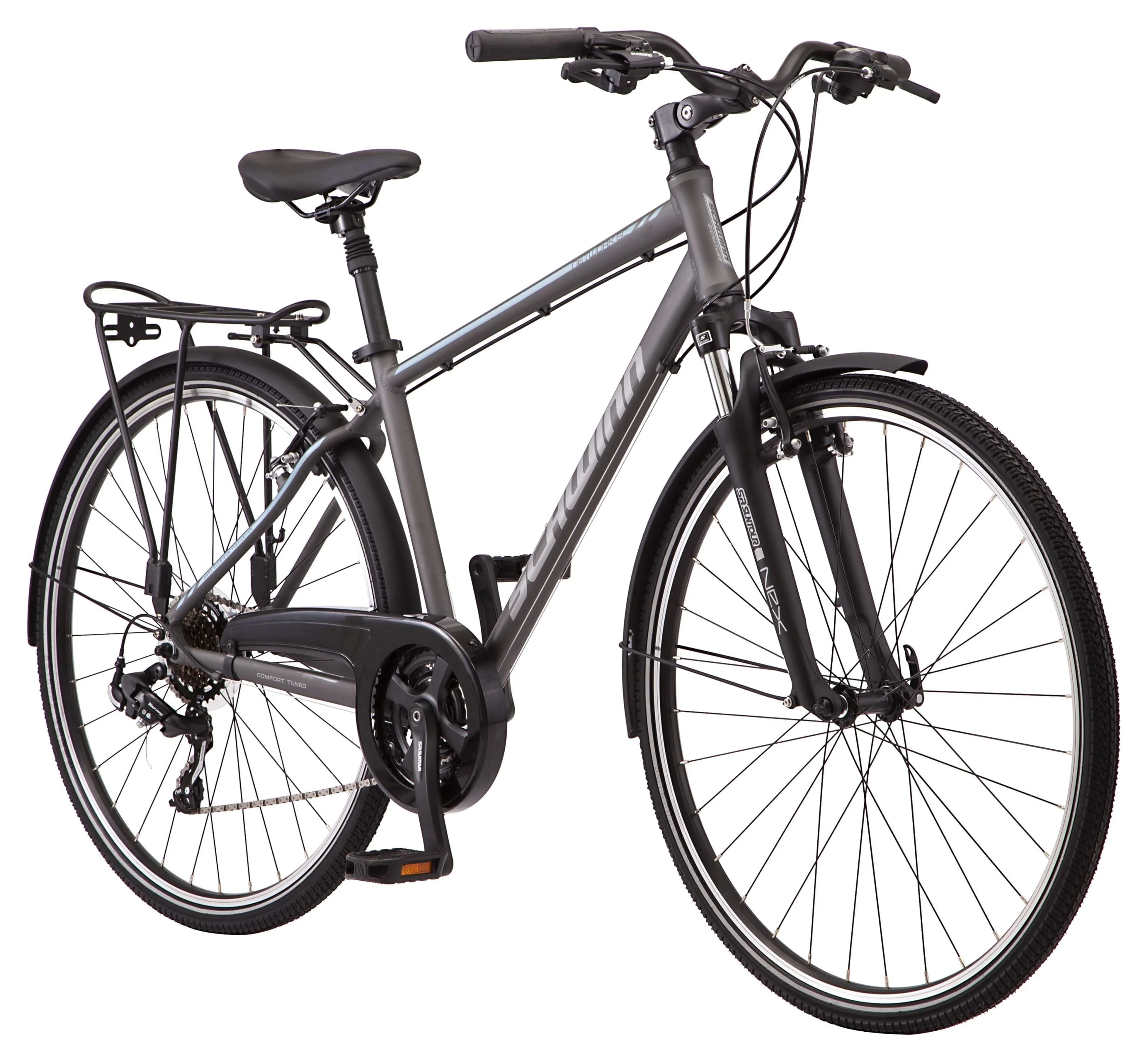 Schwinn Network 6c Hybrid Bike, 21 Speed, 19.5 in Frame, 700c Wheels, Gray