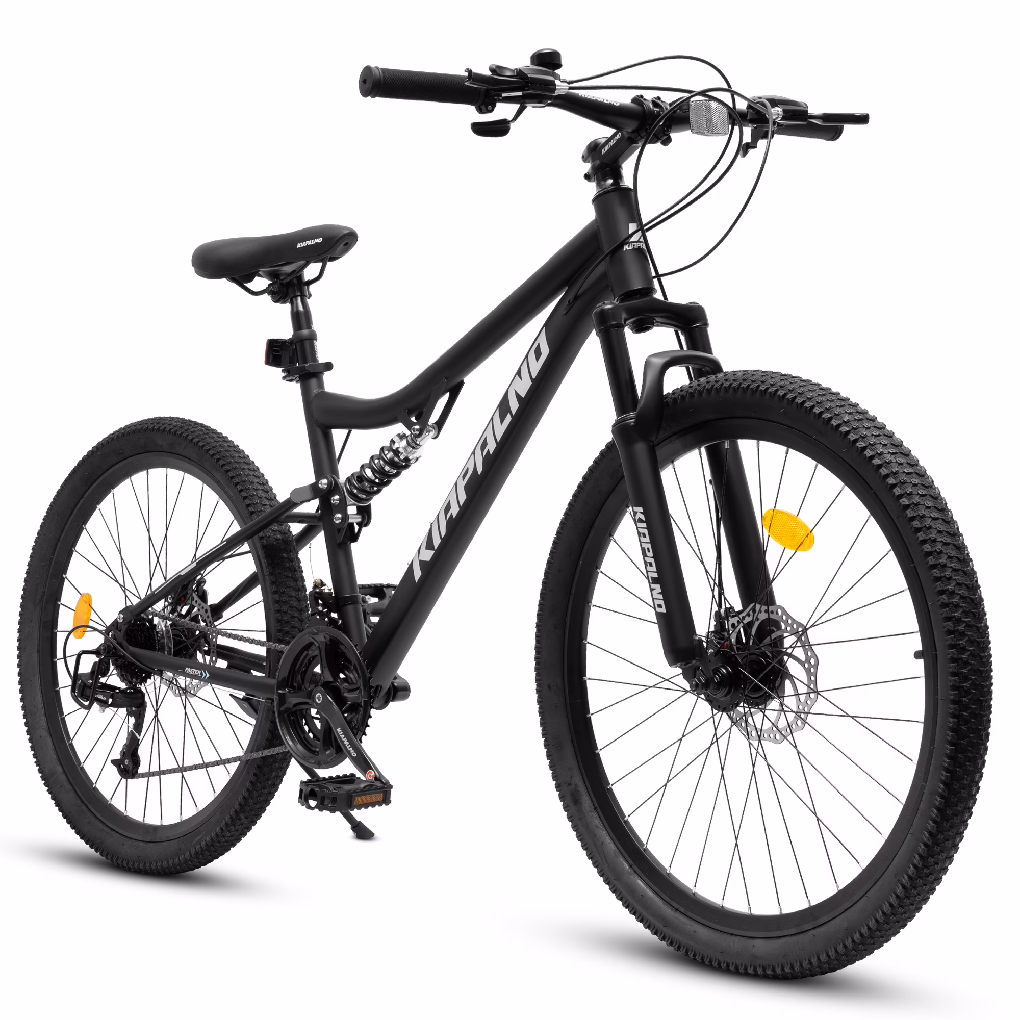 26 Inch Mountain Bike Dual Full Suspension, Shimano 21-Speed Mountain Bicycle with Dual Disc Brakes and Carbon Steel Frame, Trail Beach Snow Commuter City Bike for Adult Men Women, Black