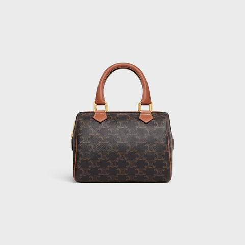 SMALL BOSTON IN TRIOMPHE CANVAS AND CALFSKIN TAN