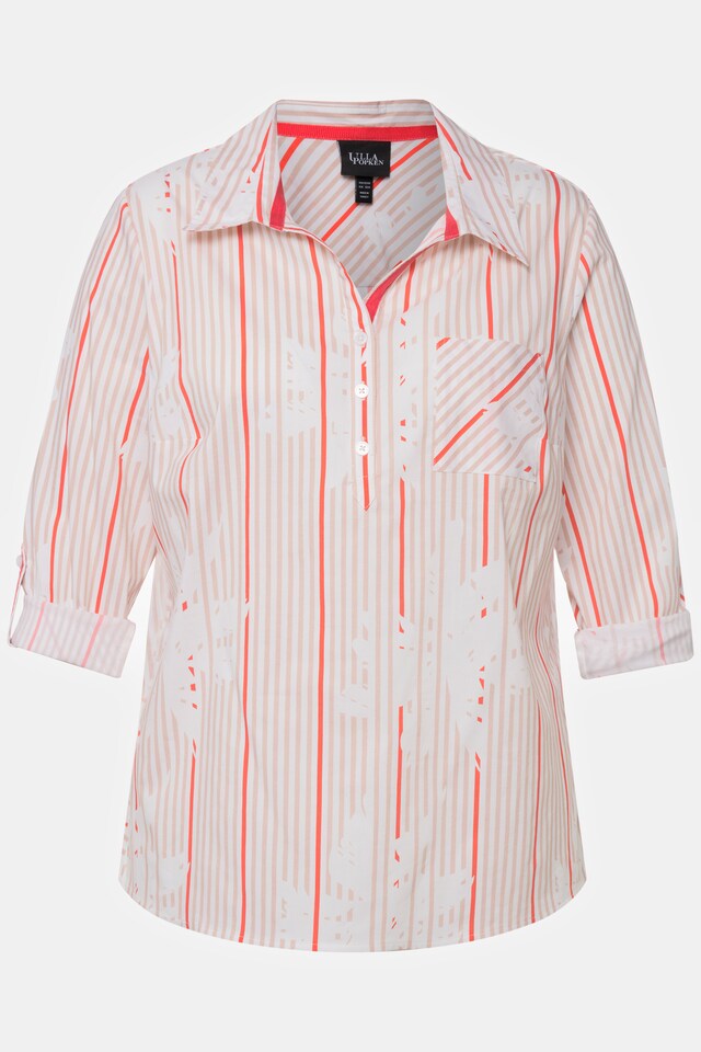Striped Long Sleeve V-Neck Blouse