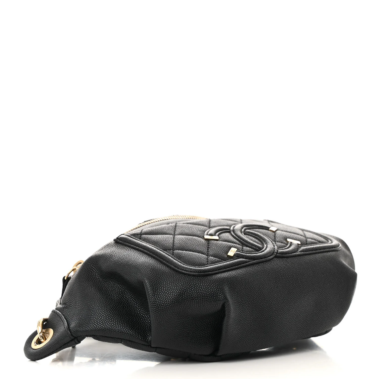 Caviar Quilted Filigree Waist Bag Black