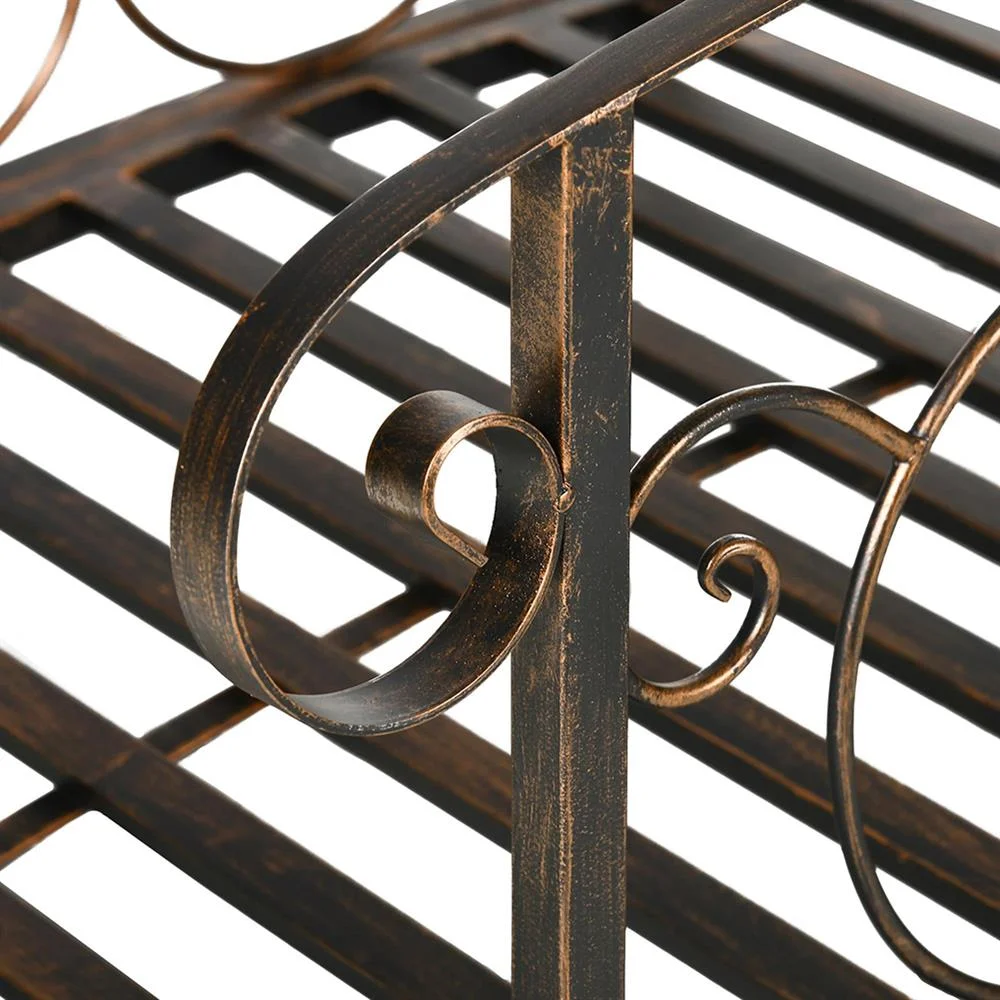 Garden Bridge, Garden Ornament Bridge,Metal Arch Backyard Garden Bridge, Safety Siderails, Arc Footbridge, Bronze - Image 7
