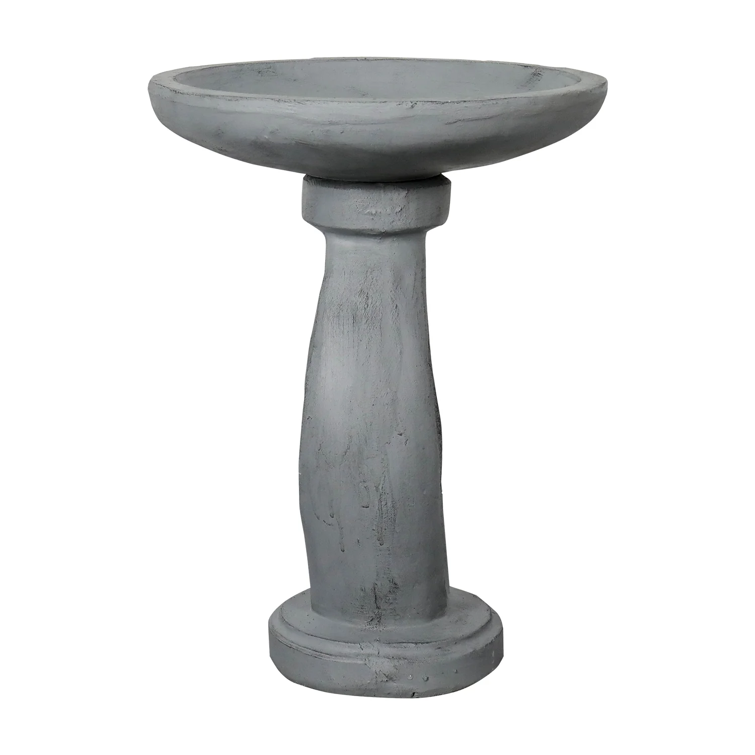 21.8 Inch Height Outdoor Bird Bath Fibre Reinforced Concrete Large Bird Bath Stylish with Curved Pedestal for Garden, Patio, Backyard, Lawn - Image 9