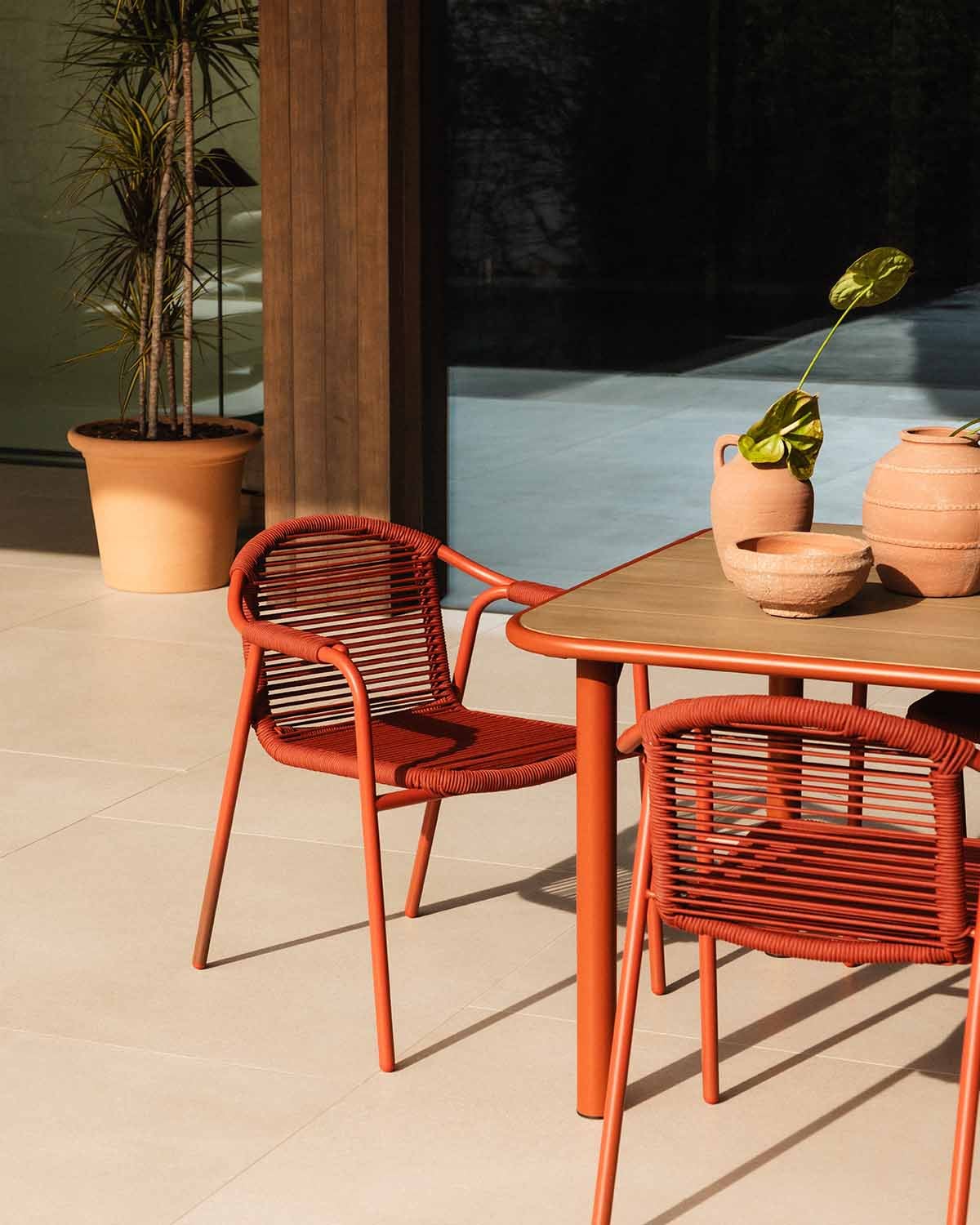 Murna - Silla de Exterior de Metal y Cuerda Murna