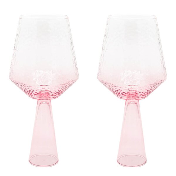 Claude vinglass 40 cl 2 stk rosa