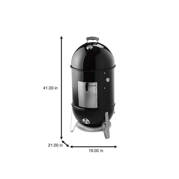 18 in. Smokey Mountain Cooker Smoker in Black with Cover and Built-In Thermometer