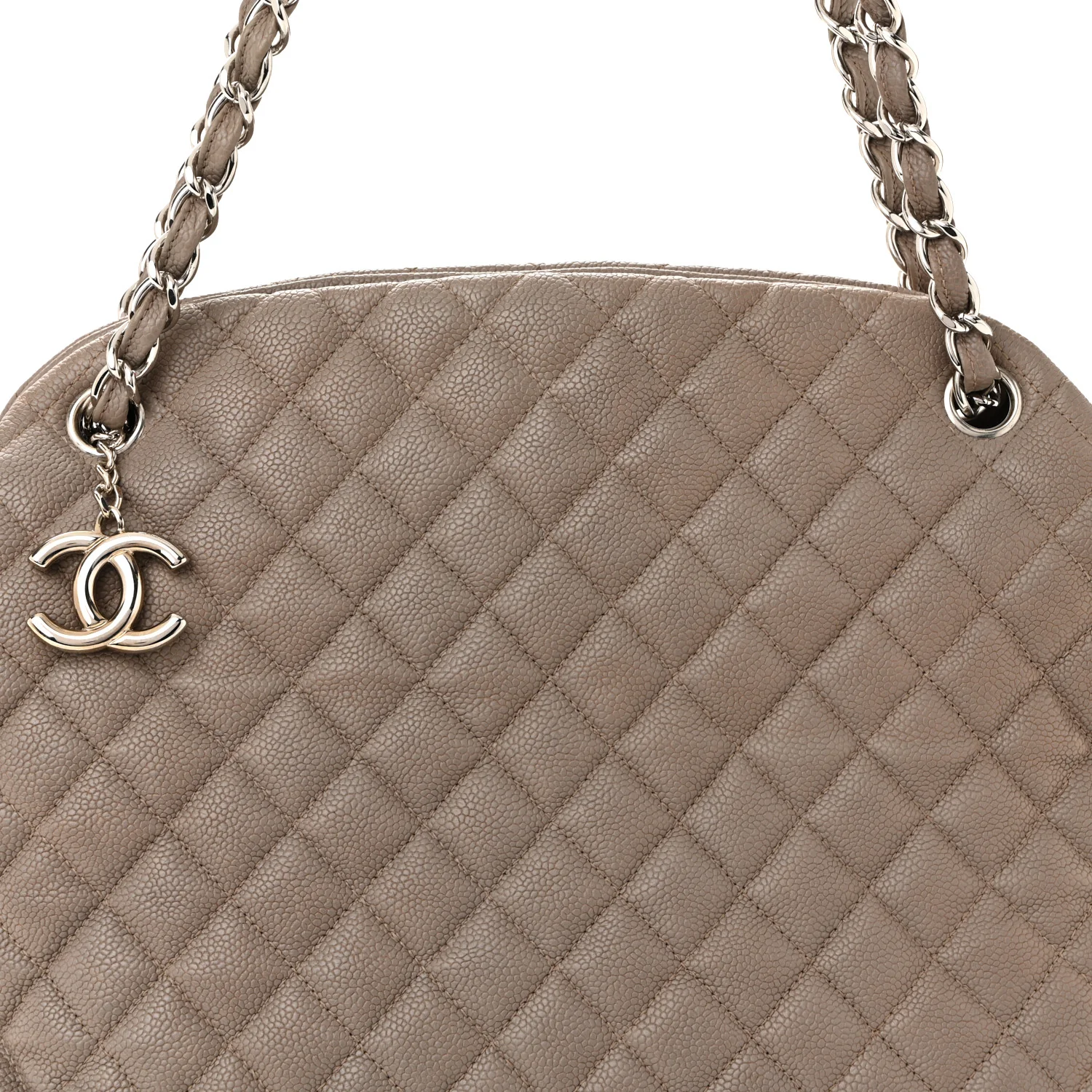 Caviar Quilted Large Just Mademoiselle Beige