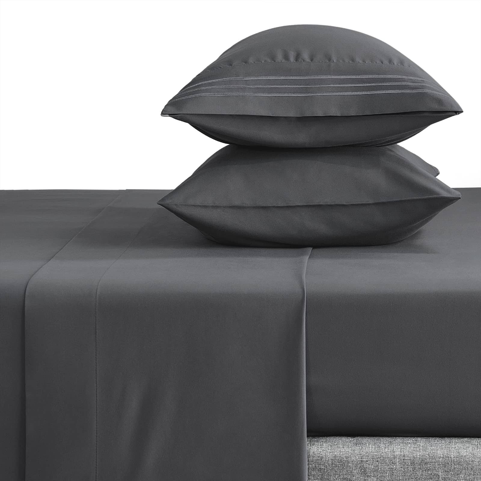 CozyLux Twin Bed Sheets Set 1800 Series 3-Piece Embroidered Double Brushed Microfiber Sheets 16