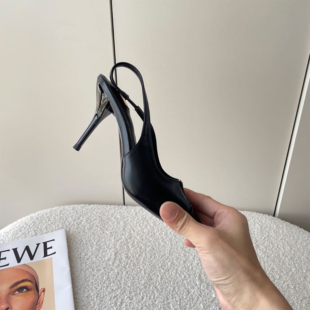 YSL Babylone Breteuil Slingback Pumps in Smooth Leather