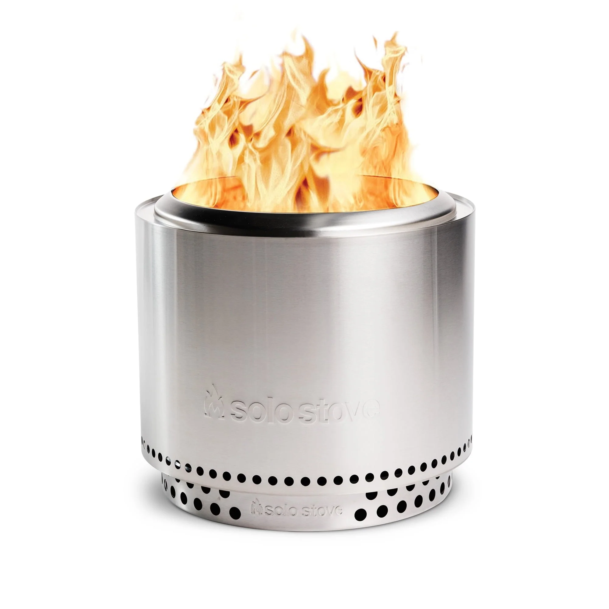 Solo Stove Bonfire 2.0 with Stand, Smokeless Fire Pit | Wood Burning Fireplaces W/ Removable Ash Pan, Portable Outdoor Firepit - for Camping, Stainless Steel, H: 16.75 in x Dia: 19.5 in, 25.1 lb