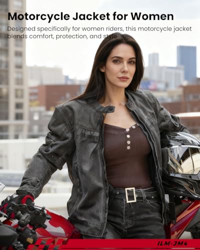 ILM Women Motorcycle Jacket with Armor CE Moto Jacket All Season JM4