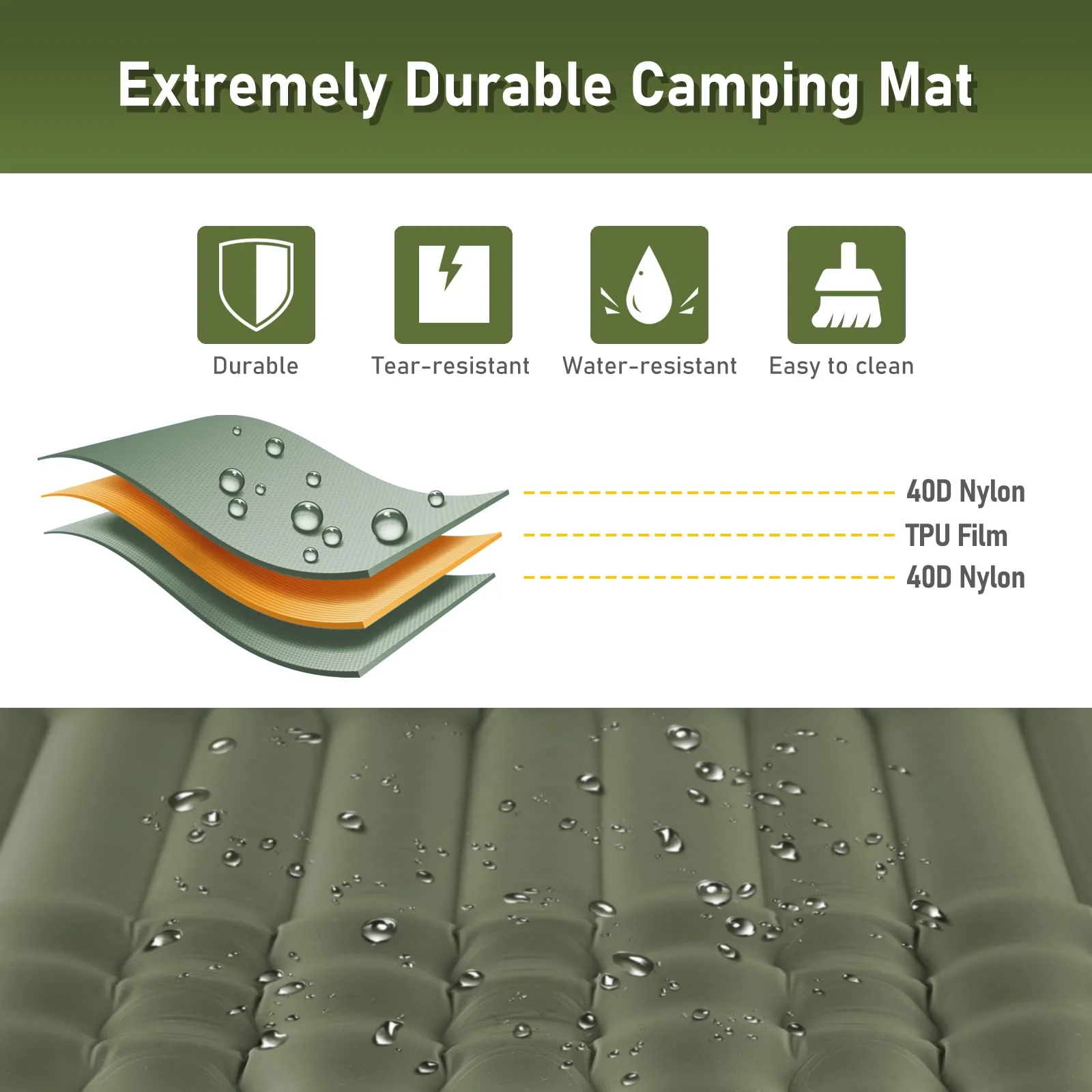 Elegear Double Sleeping Pad for Camping. 4 Ultra-Thick Self Inflating Camping Pad