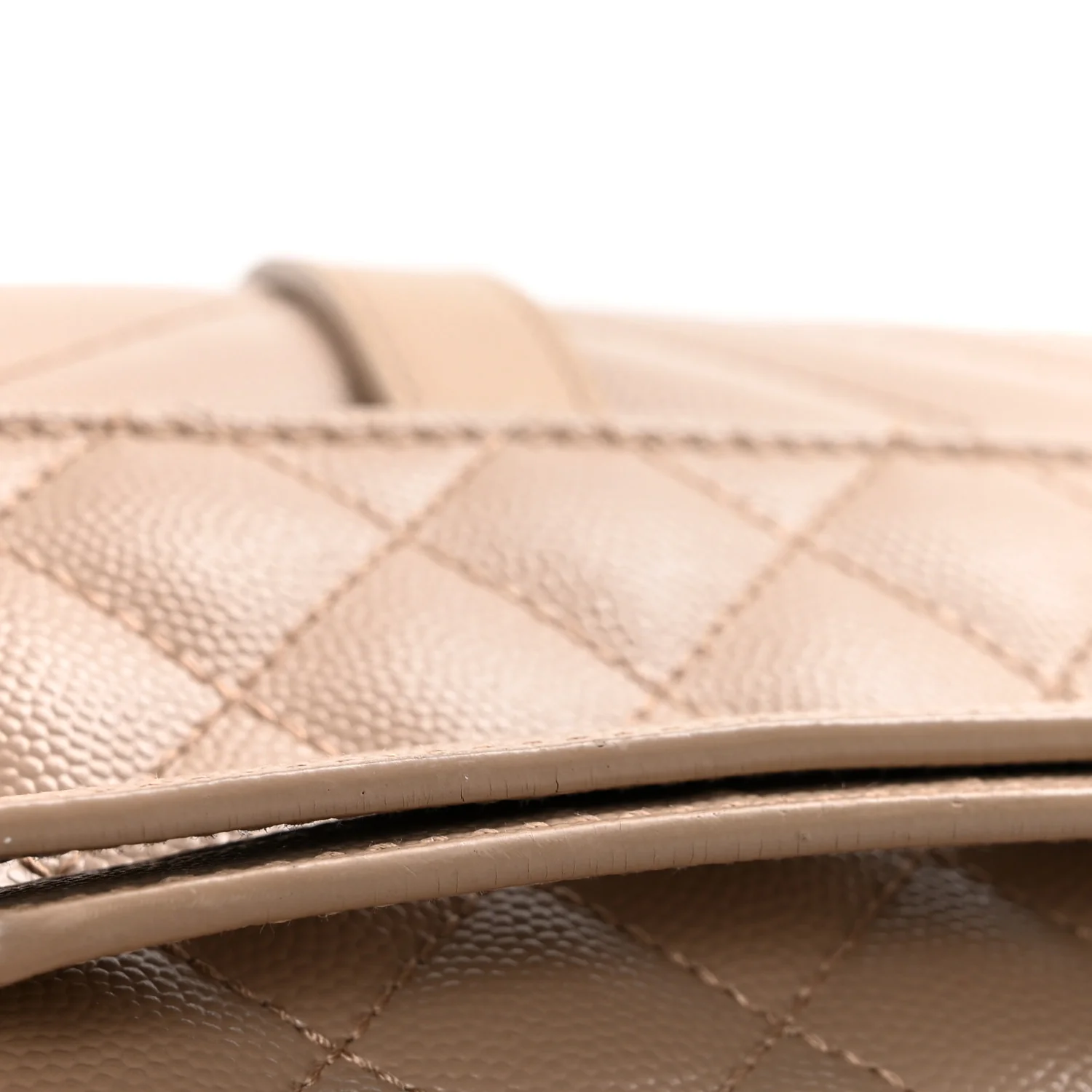 Grain De Poudre Textured Mixed Matelasse Medium Triquilt Monogram Satchel Dark Beige