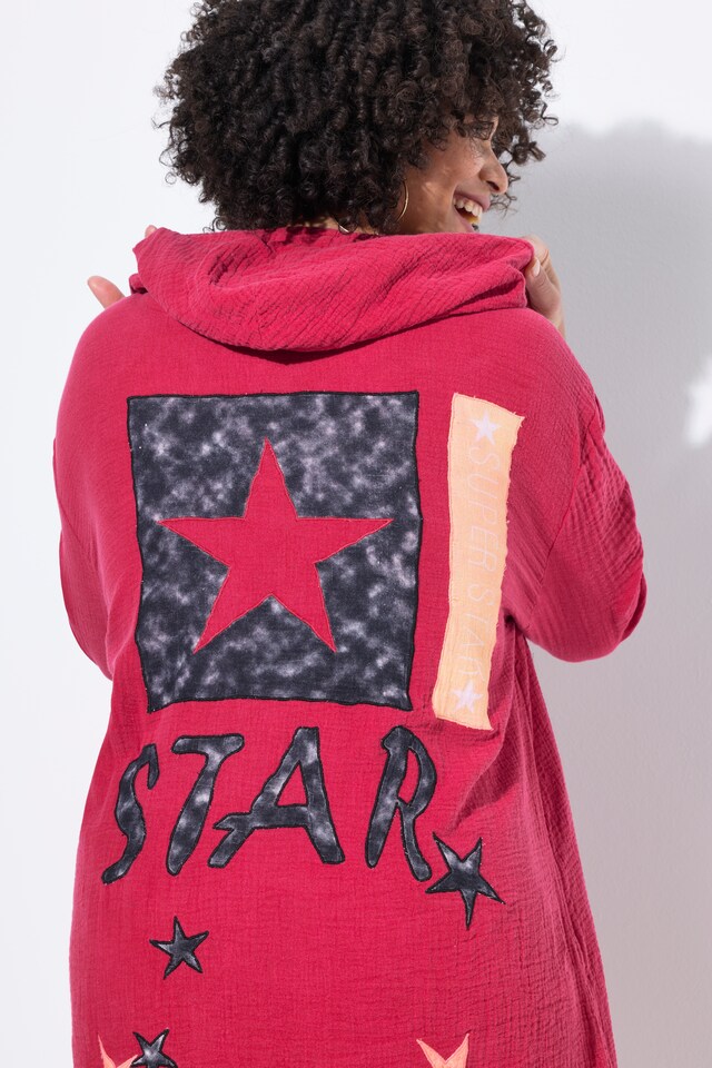 Muslin dress, oversized, stars, hood
