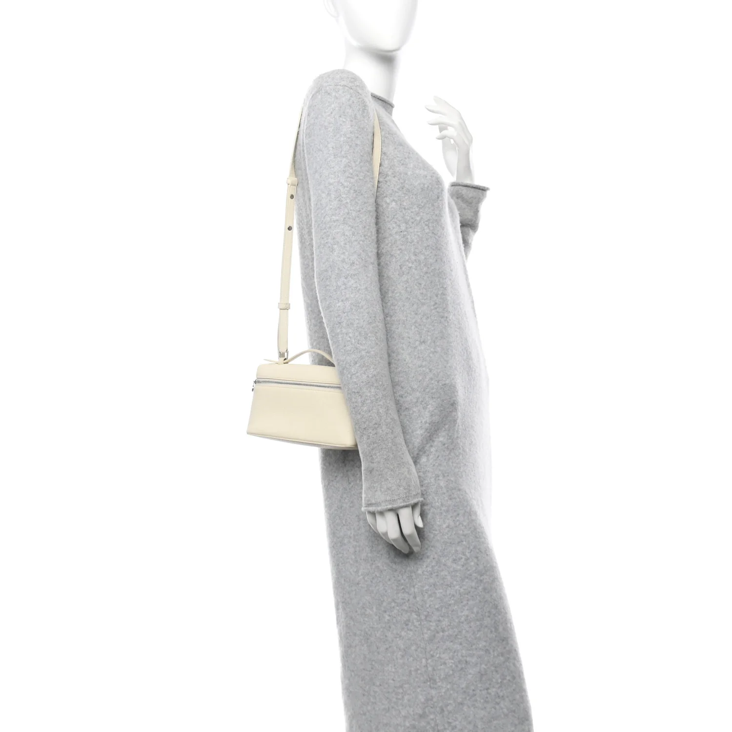 Grained Calfskin L19 Extra Pocket Pouch Whisper White