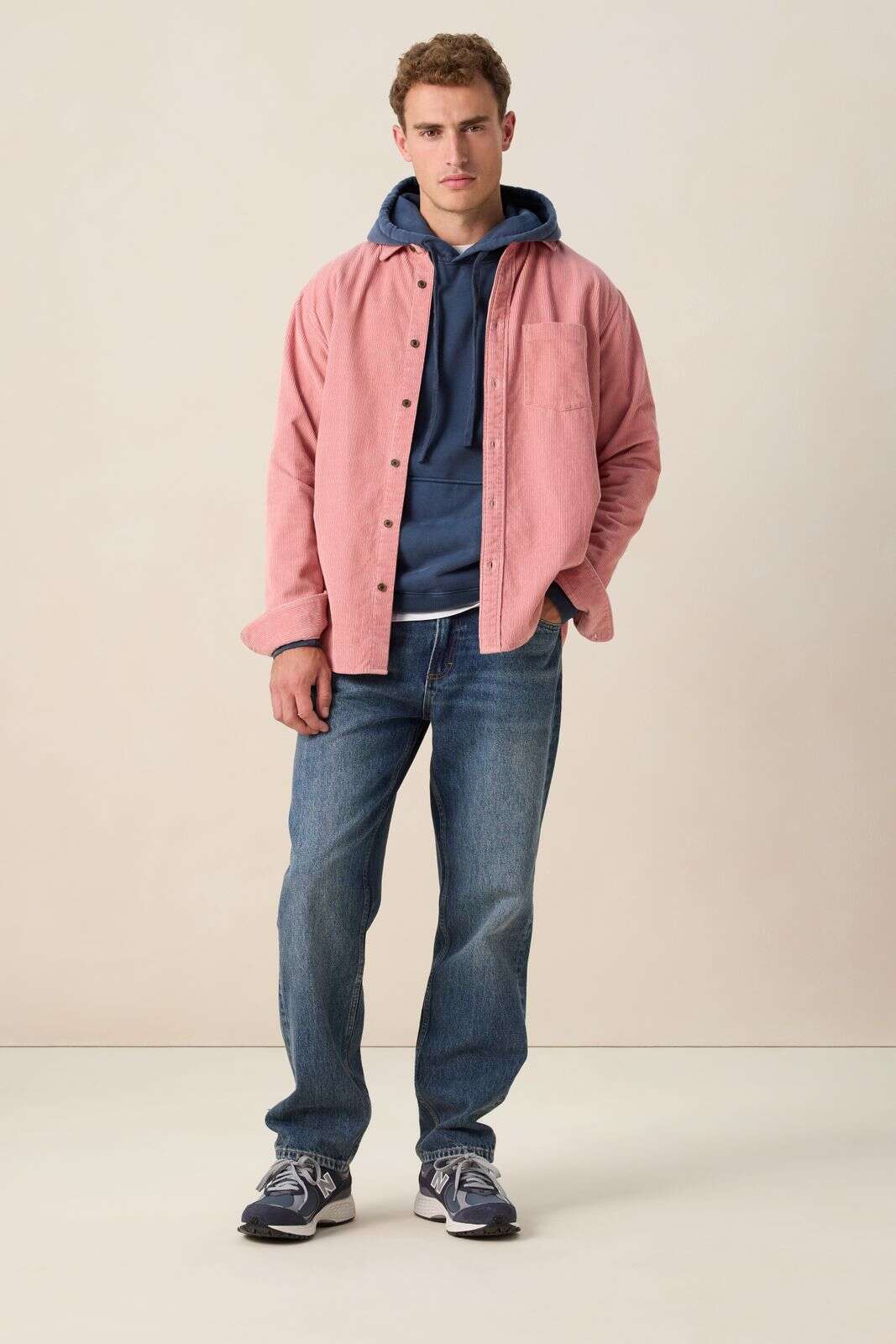 Roze corduroy overhemd