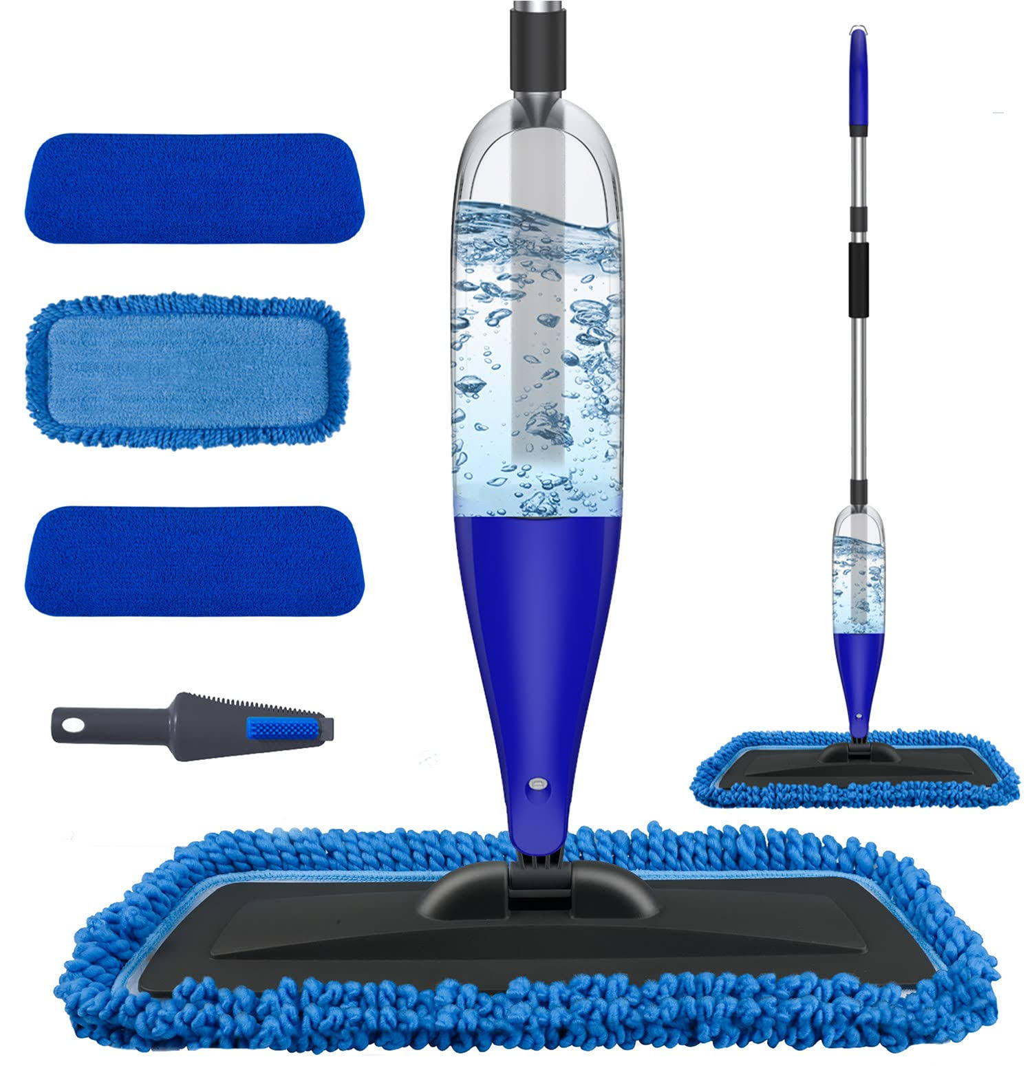 Spray Mop for Floor Cleaning with 3pcs Washable Pads - CLDREAM 800 ml Refillable Microfiber Dust Mop,Wet/Dry Flat Mop for Kitchen Wood Floor Hardwood