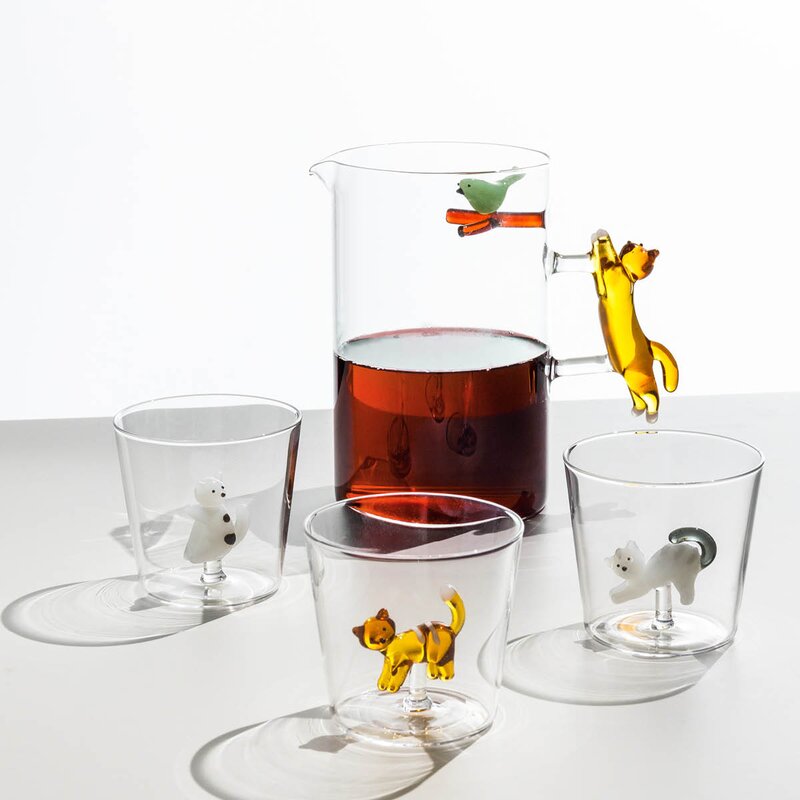 Tabby Cat vannglass 35 cl katt med prikker