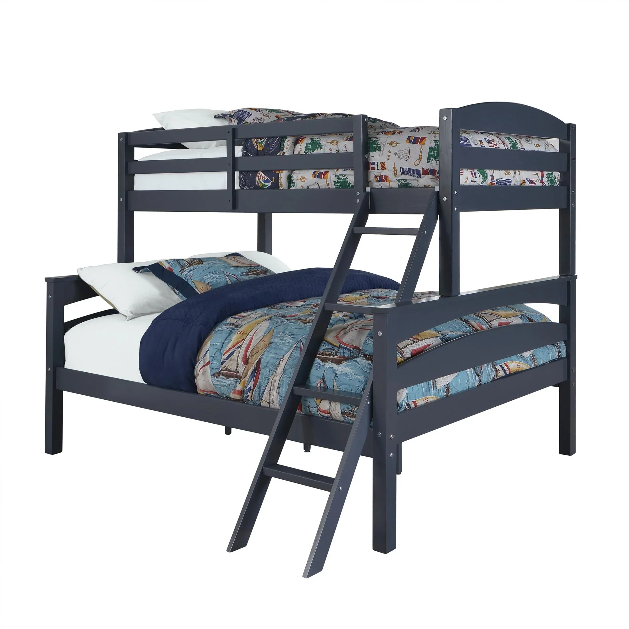 Better Homes & Gardens Leighton Kids' Convertible Twin-Over-Full Bunk Bed, Gray