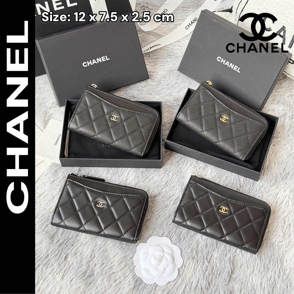 【シャネル】ミニマルな美しさ★ コイン＆カードケース ブラック AP3179