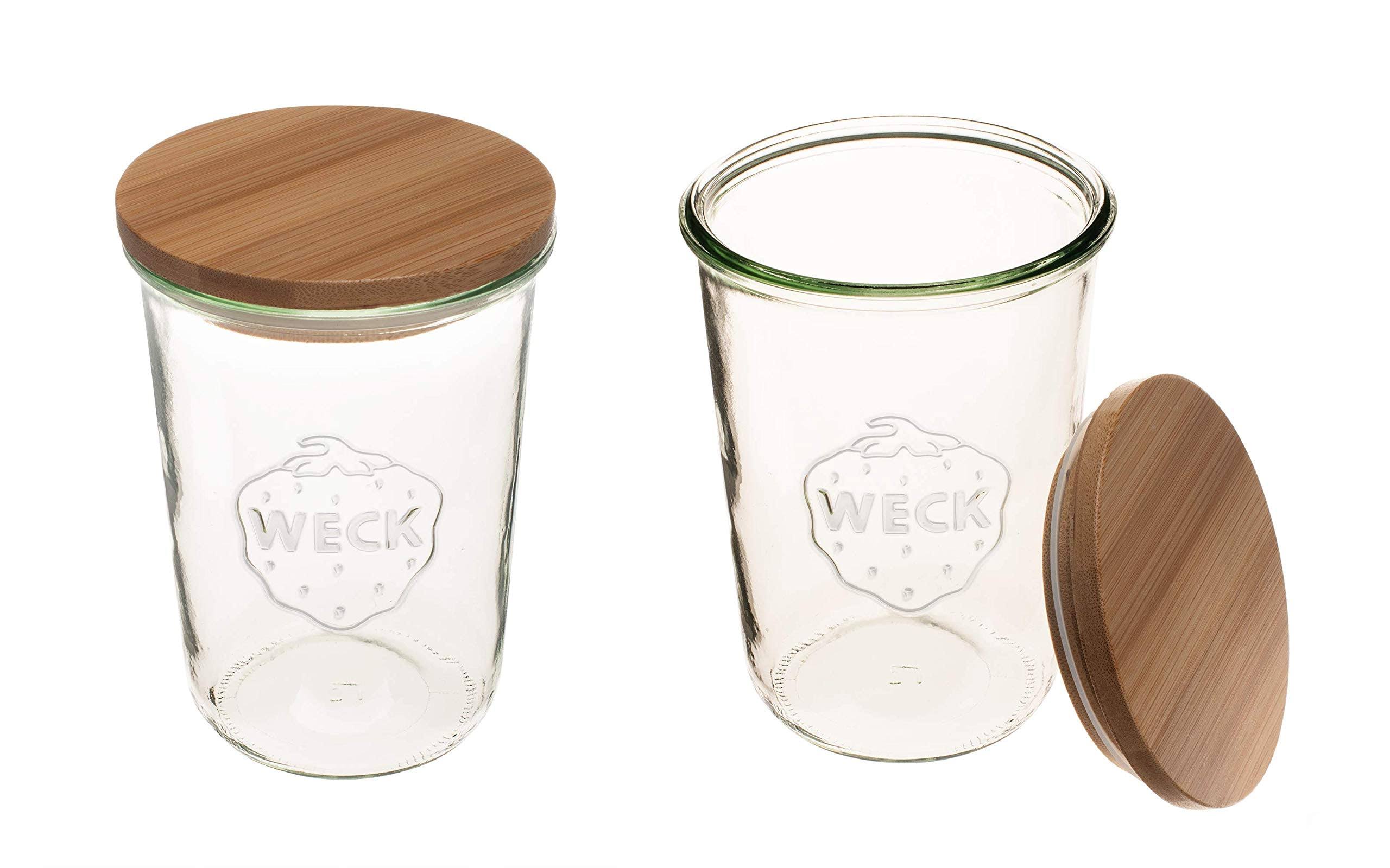 743 Weck Mold Jars Made of Transparent Glass - Eco-Friendly Canning Jar - Storage for Food, Yogurt with Air Tight Seal and Lid - 3/4 Liter Tall Jars
