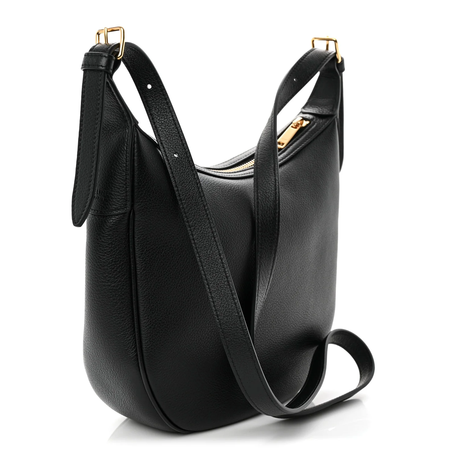 Supple Calfskin Cuir Triomphe Small Heloise Shoulder Bag Black