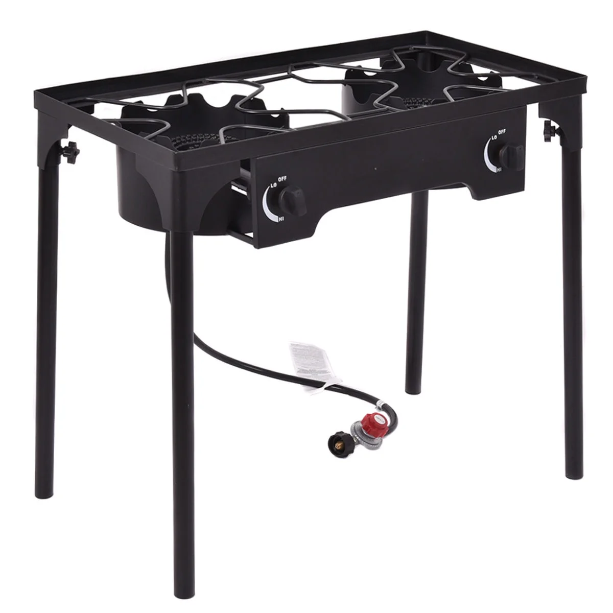 Double Burner Gas Propane Cooker Outdoor Picnic Stove Stand BBQ Grill - Image 6