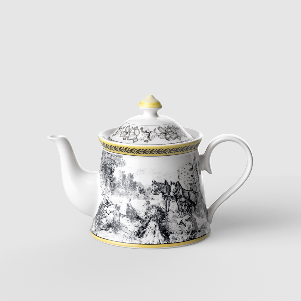 Audun Teapot - Multi-colored, 33.9 oz, Premium Porcelain