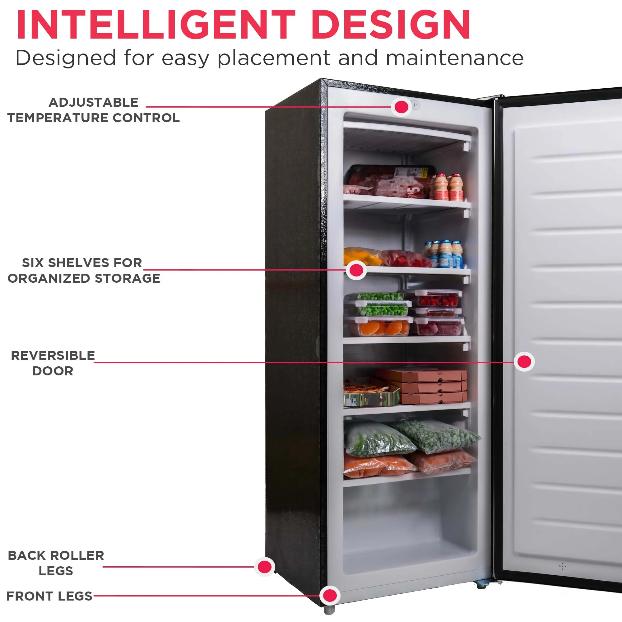 6.5 Cu. ft. Upright Freezer, Platinum Silver, EFRF698 - Image 4