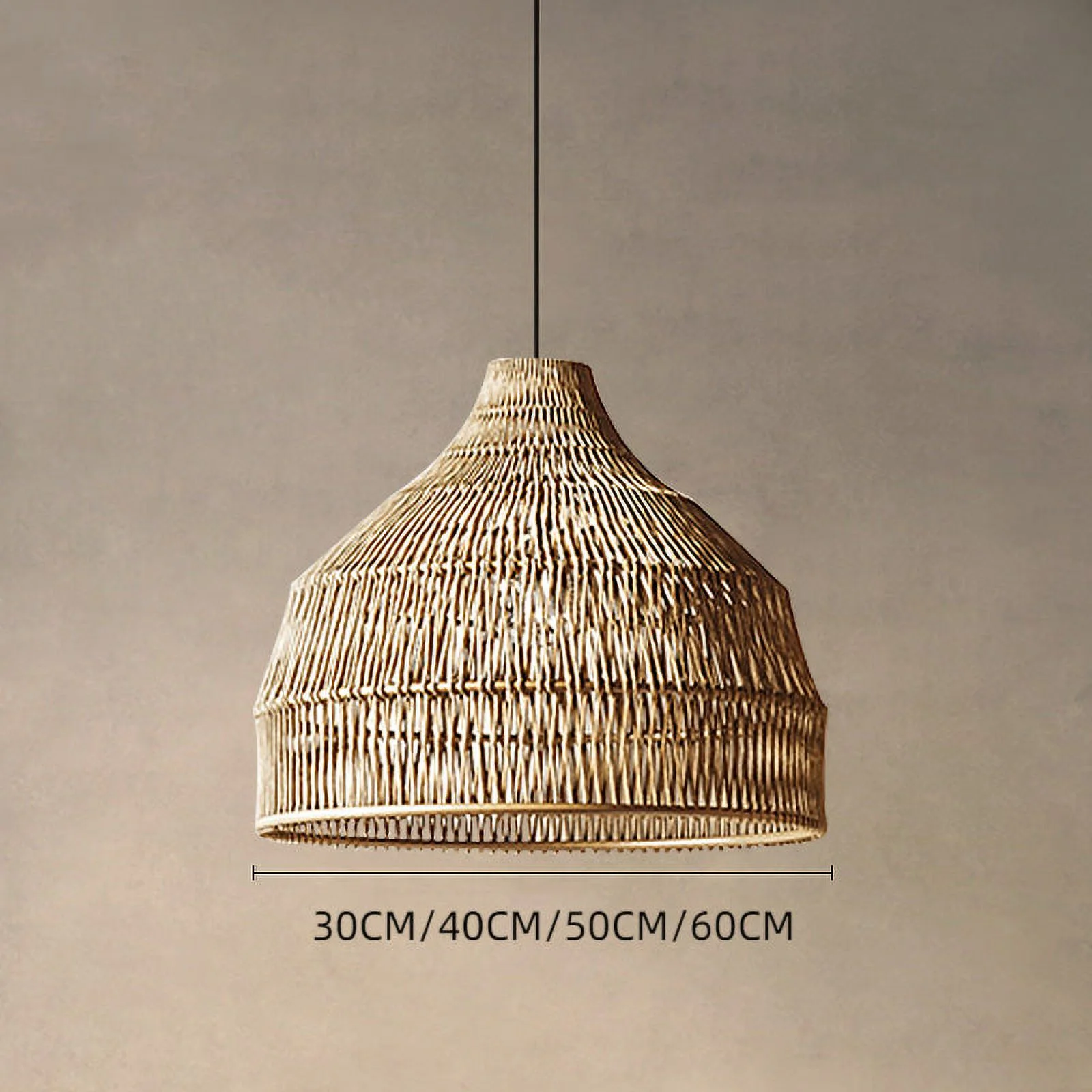 Arturesthome Wabi sabi Rattan Woven Pendant Light Lampshade