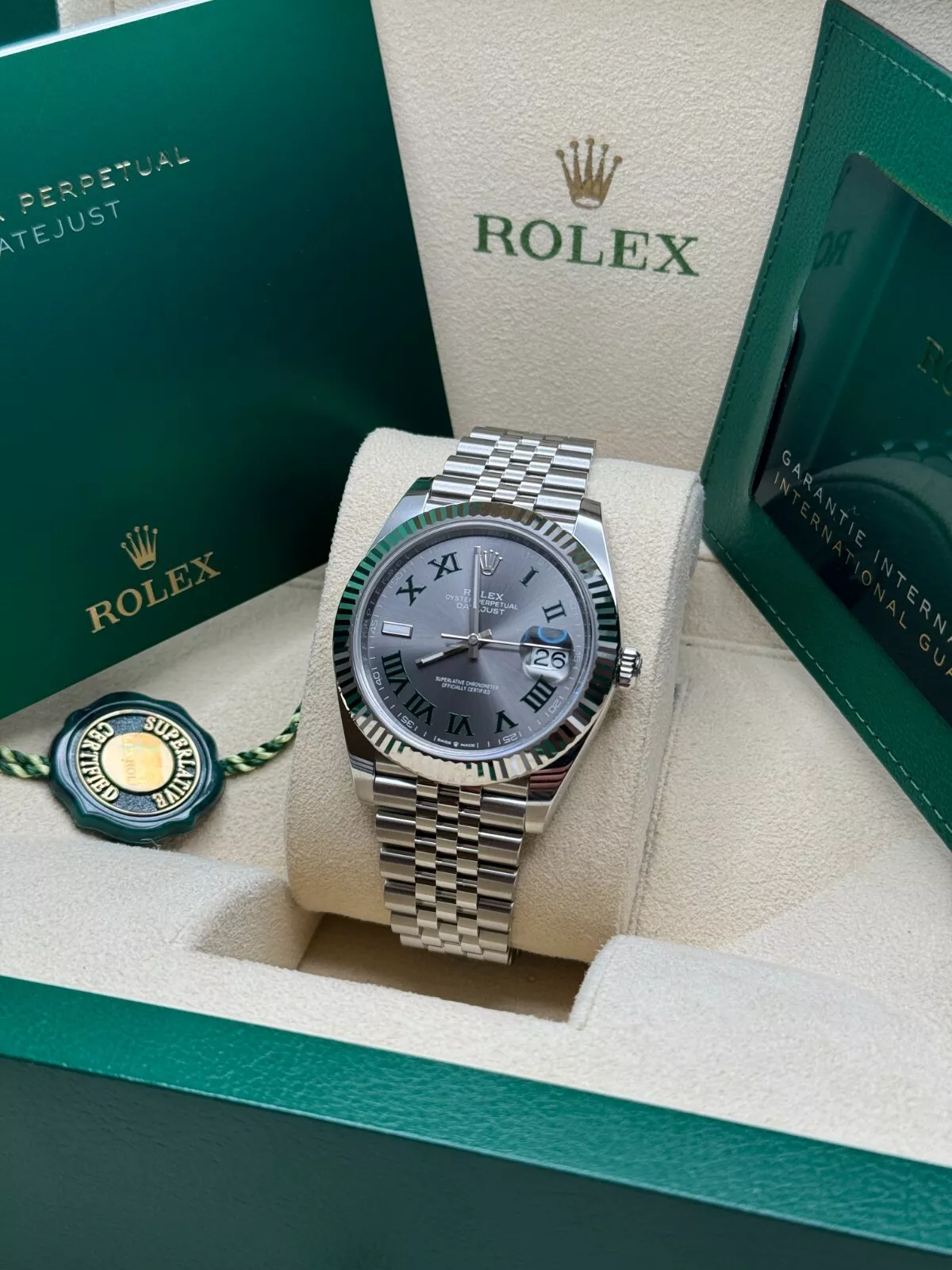 [Super Clone]RLX  Datejust 41mm 126334-0022 Slate Roman Jubilee Stainless Steel Mens Watch