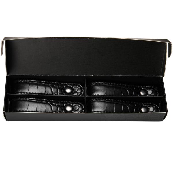 Croco serviettring 4 stk svart