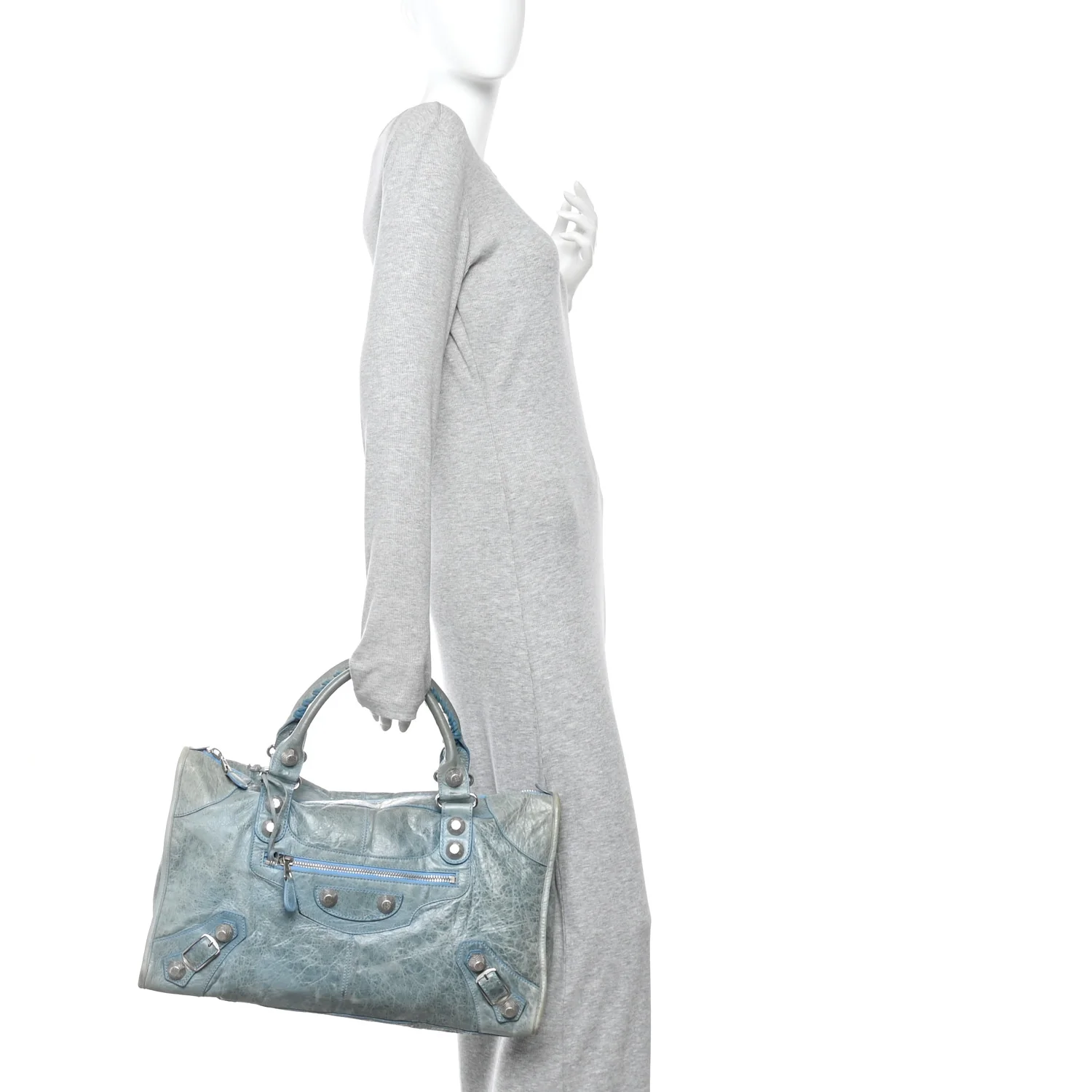 Agneau Giant 21 Silver Hardware Work Bleu Layette