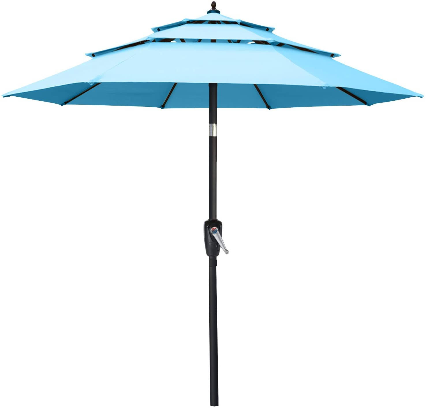 ABCCANOPY Patio Umbrellas 3-Tiers 9ft (Turquoise)