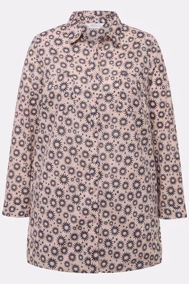 Sun Print Button-Down Blouse