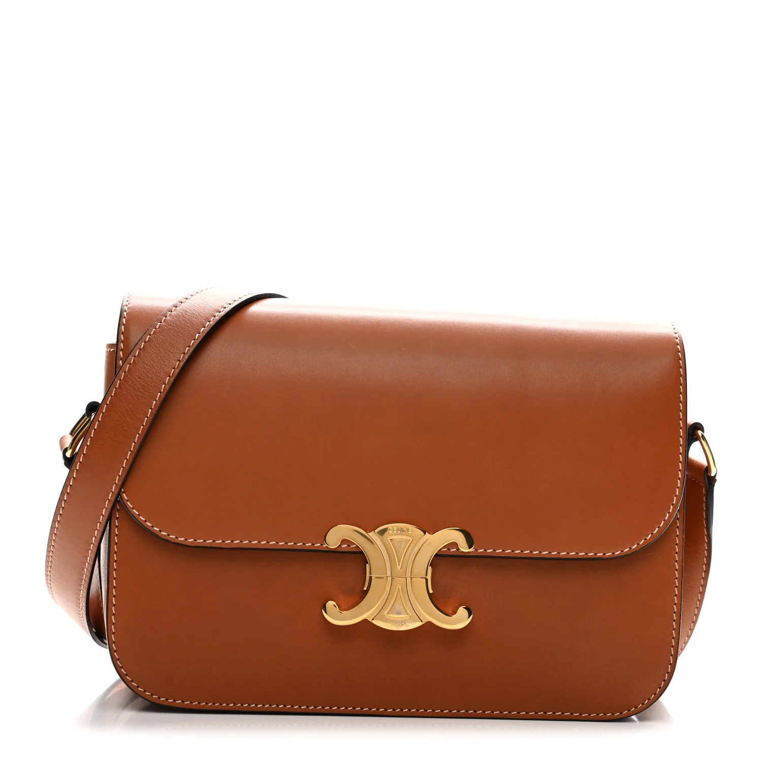 Natural Calfskin Medium Triomphe Tan