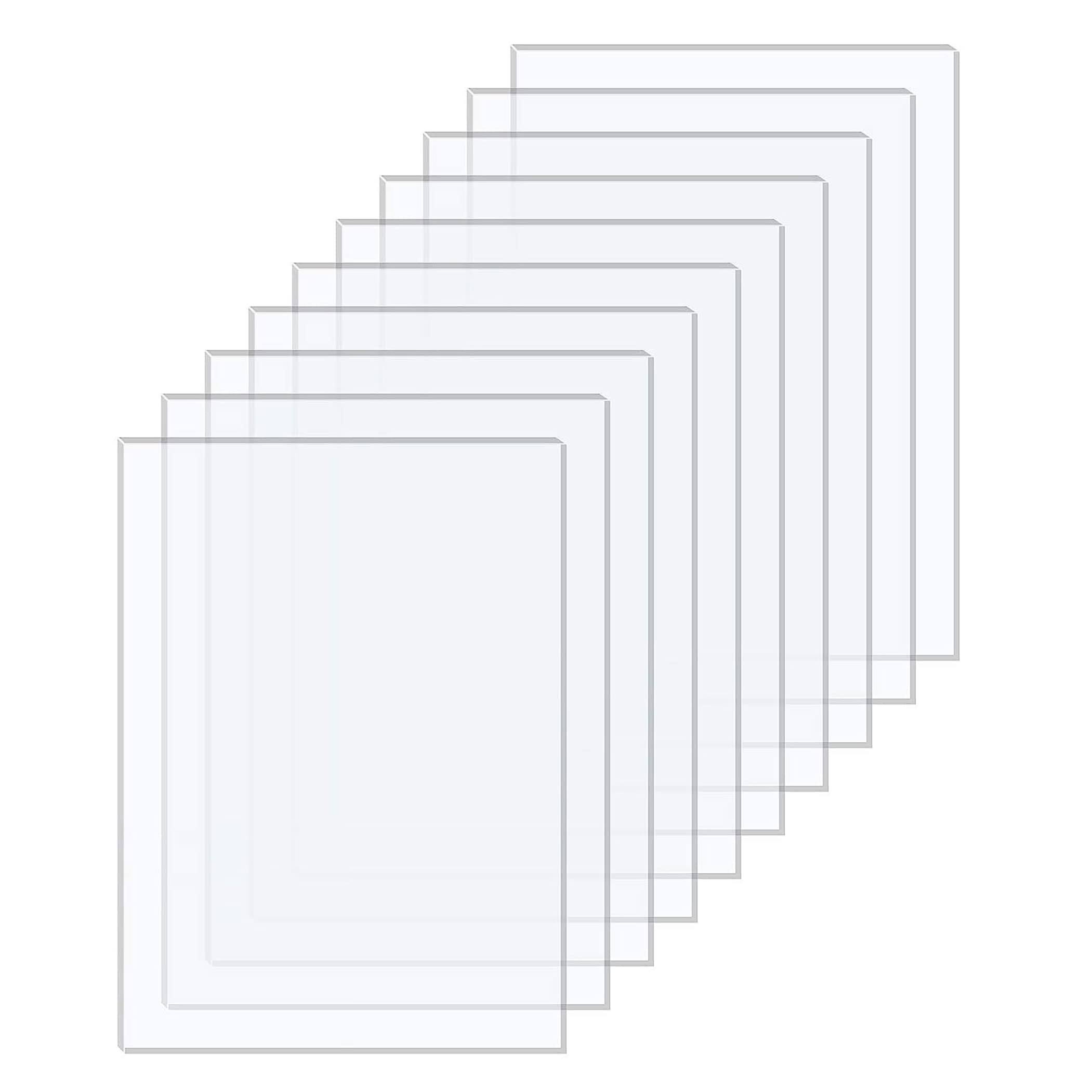 Displaybug Plexiglass Sheets Pack of 10 ÿ Durable Pet Sheet Panels for Poster Frames, Picture Frames, Arts and Crafts Plastic Sheeting ÿ Protective