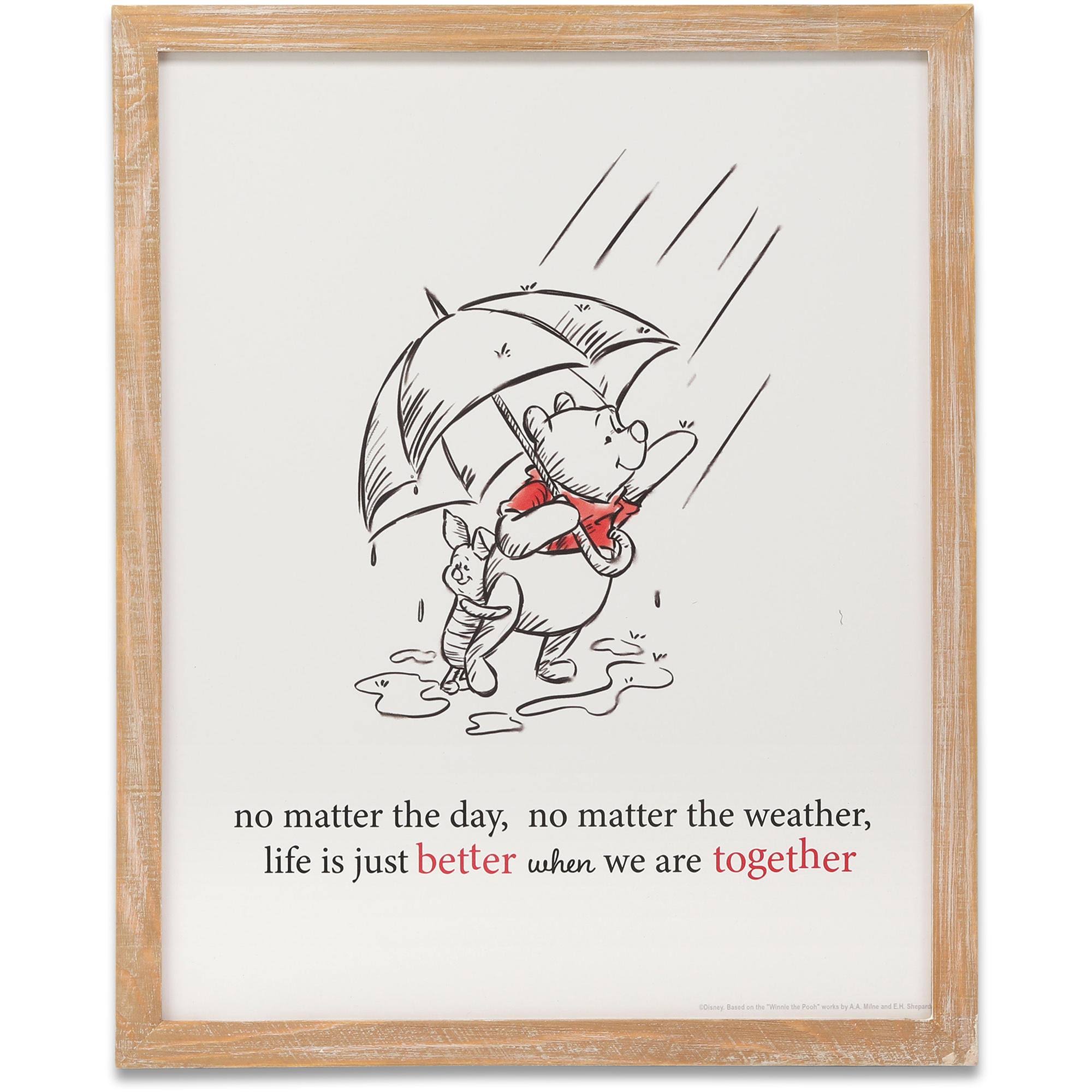 Open Road Brands Disney's Winnie The Pooh Better Together Wood Framed Wall Decor - One Size Fits All