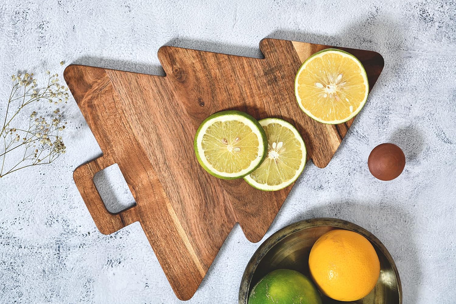 Christmas Kitchen Decoration Acacia Wood Chopping Block Christmas Tree Cutting Board