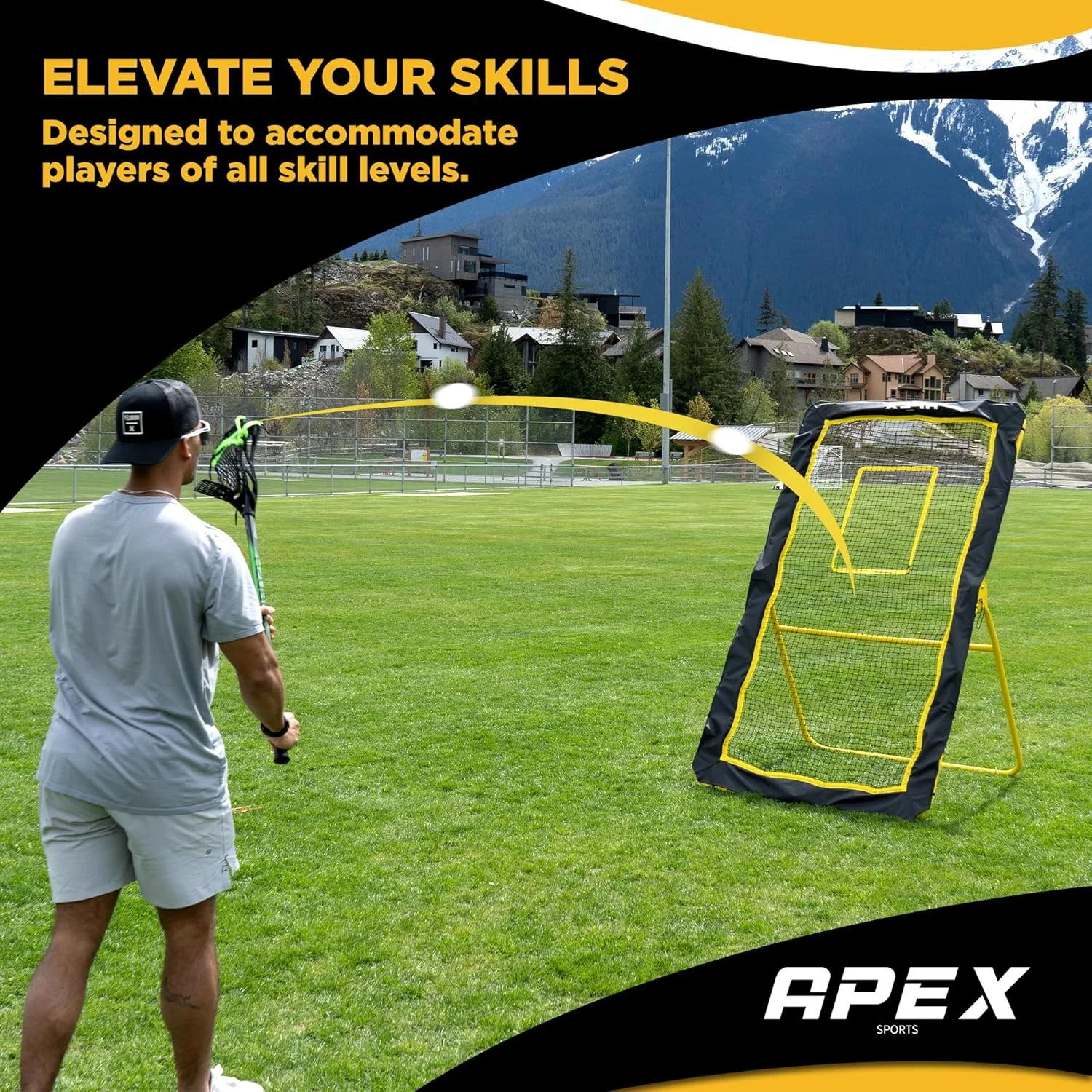 Professional Lacrosse Rebounder Volleyball Rebounder (4x7 Feet) Adjustable 5 Angles, Soccer and Baseball Rebounder Practice Net with Precision Target Strip, Sturdy Frame - Image 5