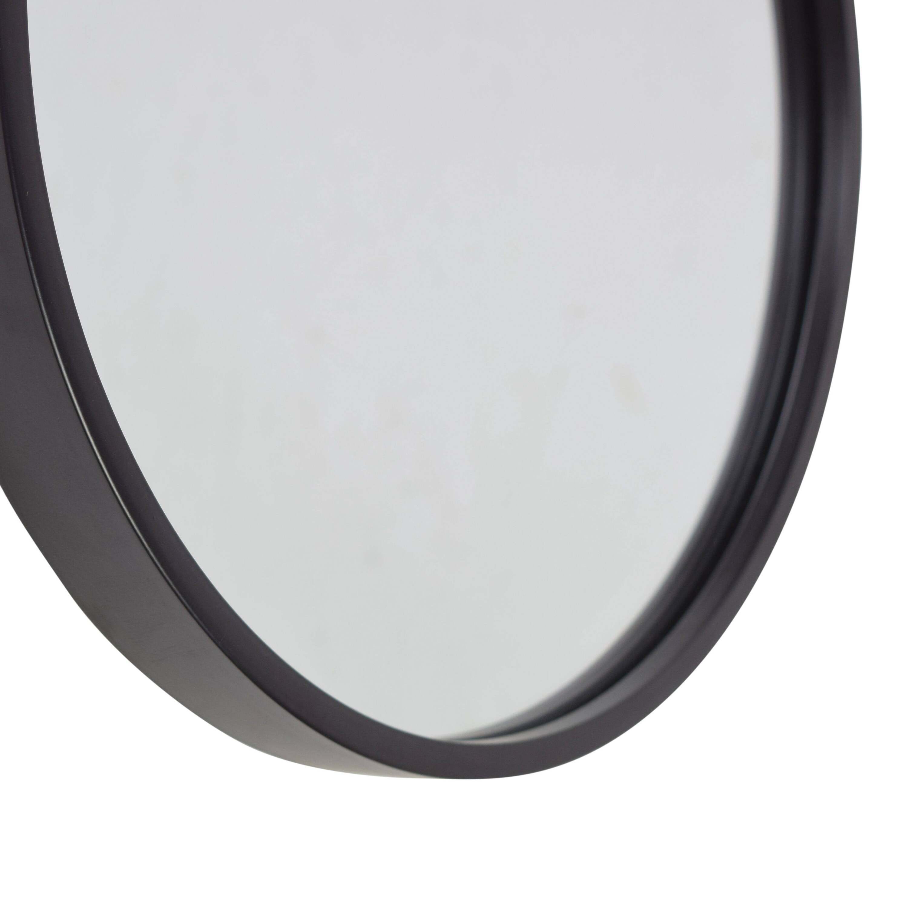 Fragix Boston wandspiegel rond - Zwart - Metaal - Ø45cm - Industrieel