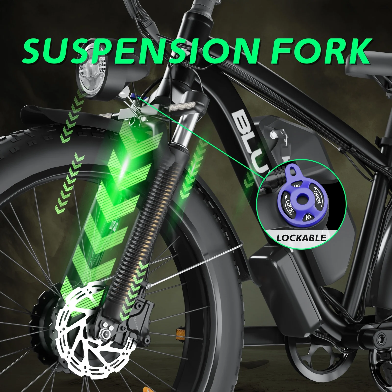 Electric Bike for Adults, 2000W 26'Fat Tire Electric Bike, 35MPH AWD Dual Motor Electric Bicycles, 48V 22.4AH Battery Fast Ebikes Dual Hydraulic Brakes UL 2849(Black) - Image 6