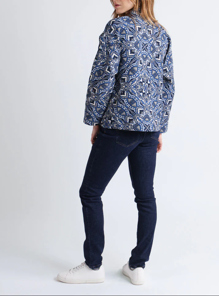 Veste matelassée femme bleu