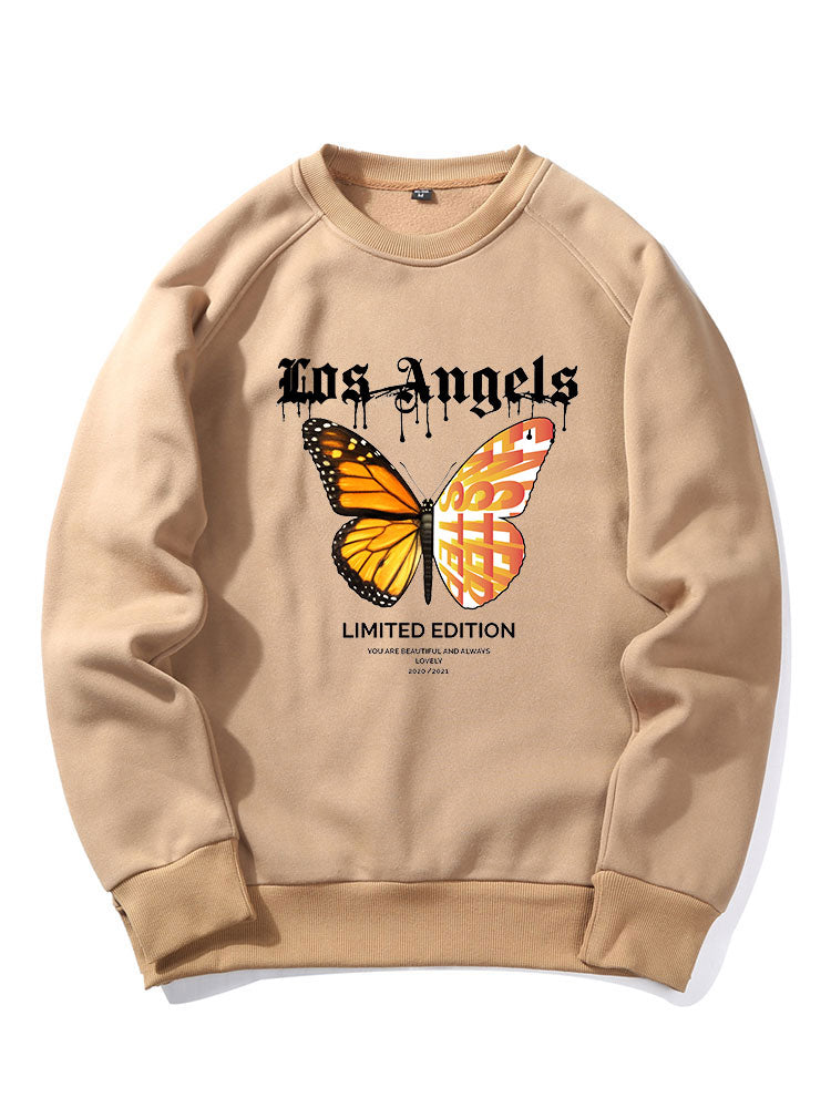 Sweat-shirt à imprimé papillon