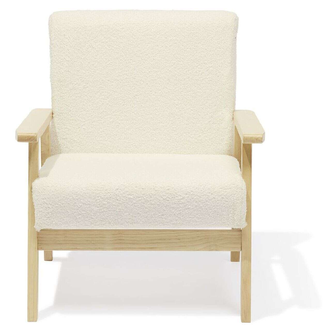 Fauteuil Joséphine curly effet laine bouclée blanc - L64xP70xH76 cm