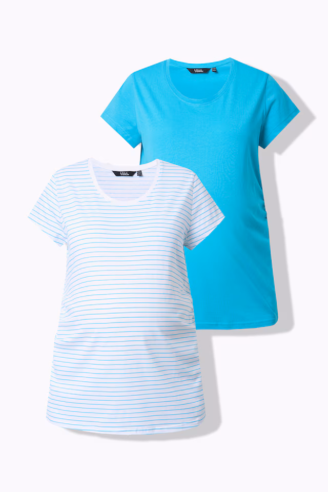 Bellieva 2-pack half-sleeve gathered side T-shirts